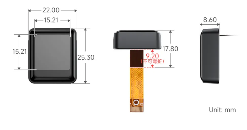  0.85inch ScreenKey Module 产品尺寸