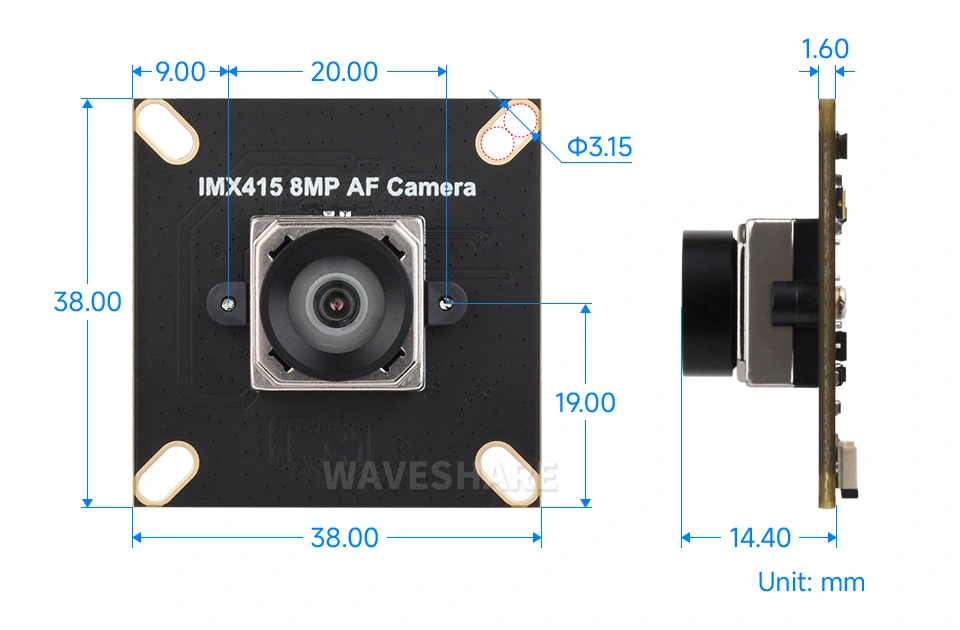 IMX415-8MP-AF-Camera 尺寸图