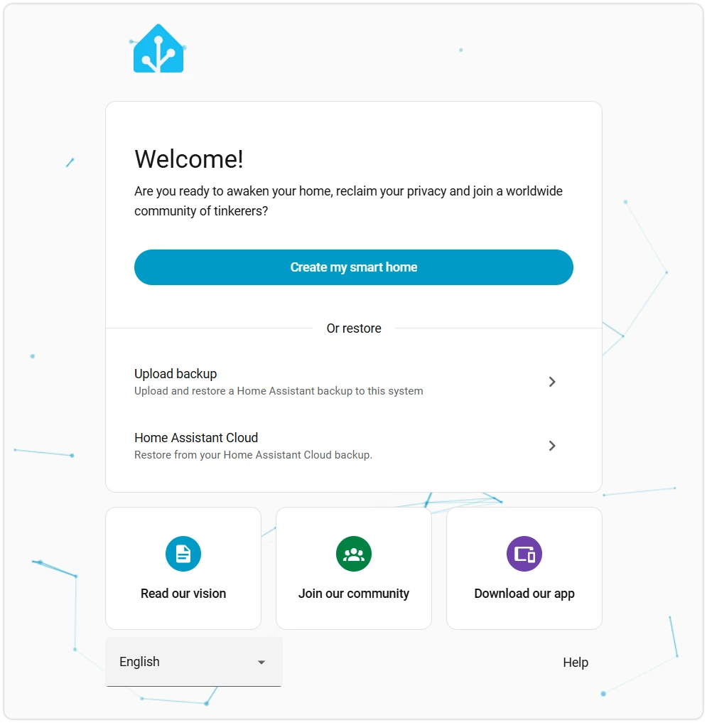 Home Assistant 欢迎页