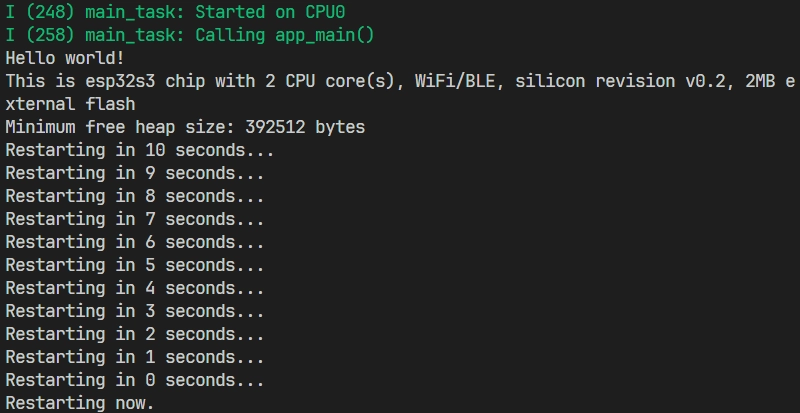 Hello World 示例输出