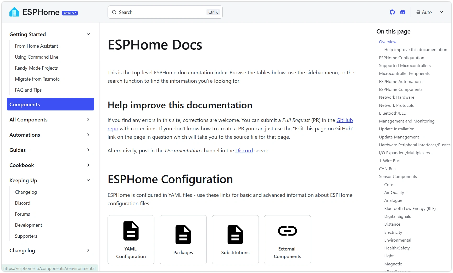 ESPHome 官方文档