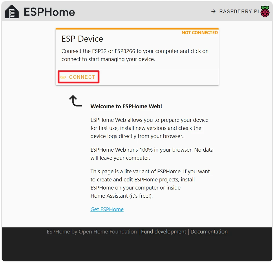 ESPHome Web 连接