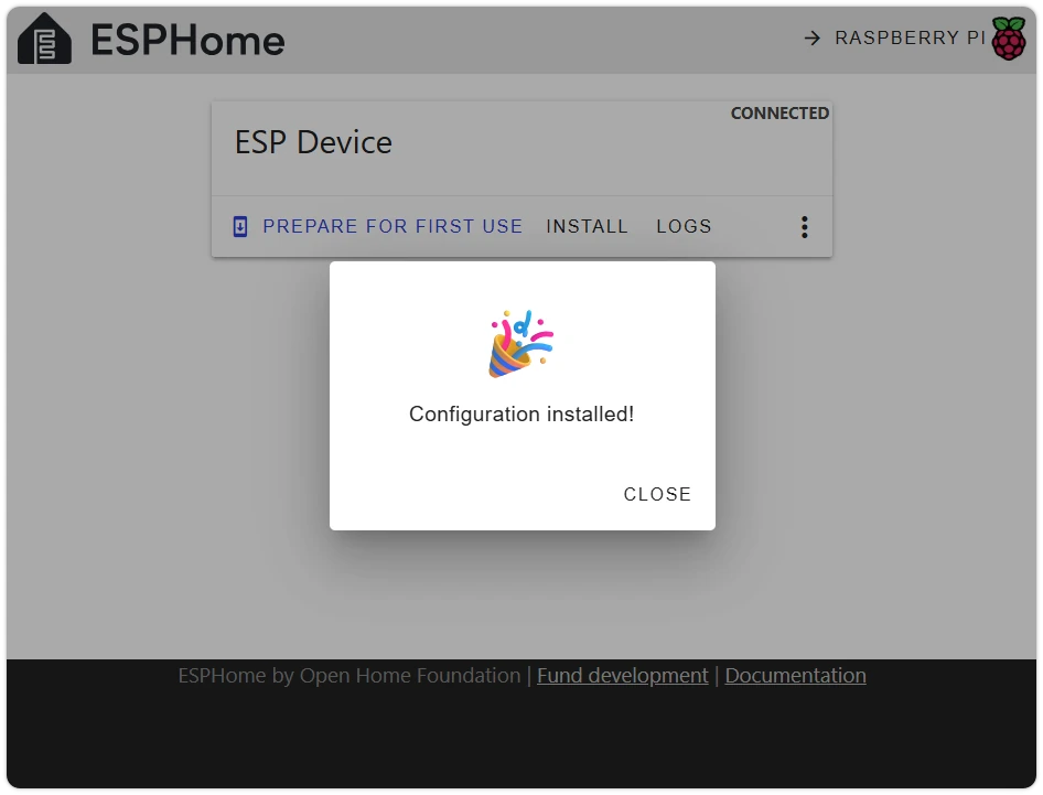 ESPHome Web 烧录成功
