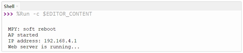 Thonny Shell 显示 IP 地址