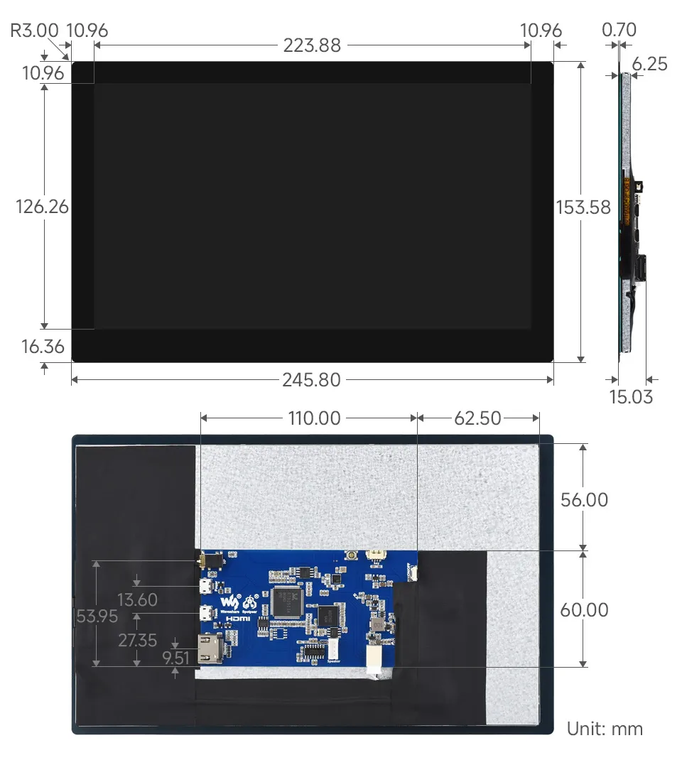 10.1HP-CAPQLED-B 外观尺寸