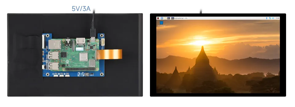 10.1inch DSI LCD (E) 连接 Raspberry Pi 3B+
