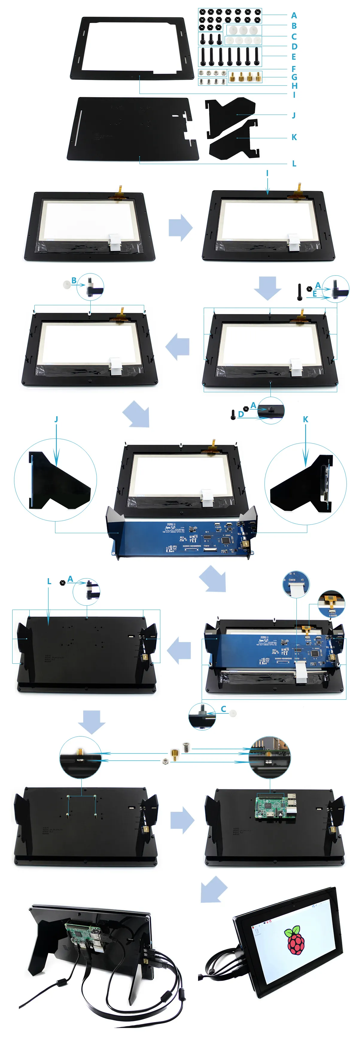 10.1inch HDMI LCD (B) 的支架安装