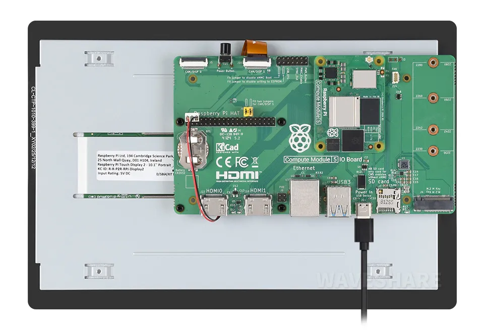 10.1inch Raspberry Pi Touch Display 2 接口与安装位置