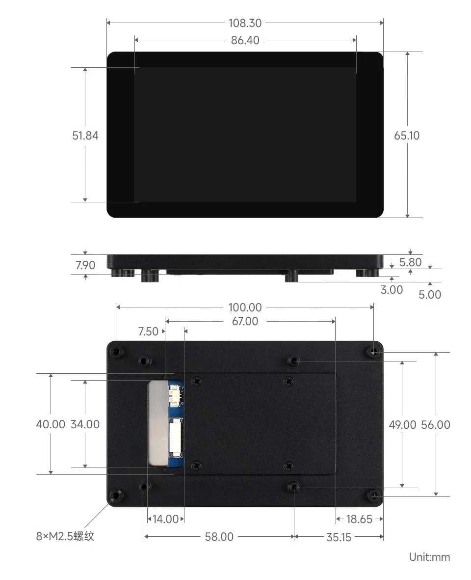  4-DSI-TOUCH-A 外观尺寸