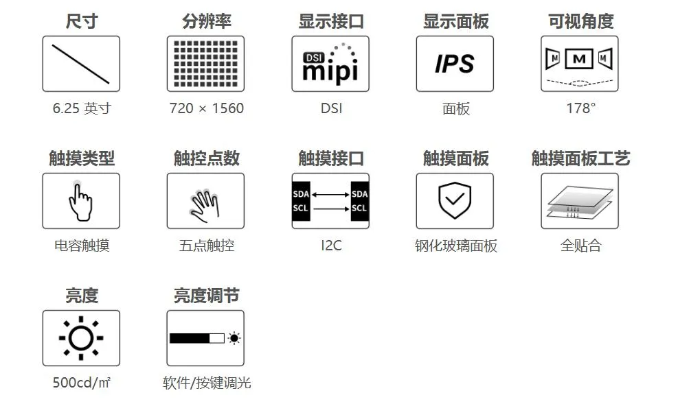 6.25inch DSI LCD (B) 产品特性