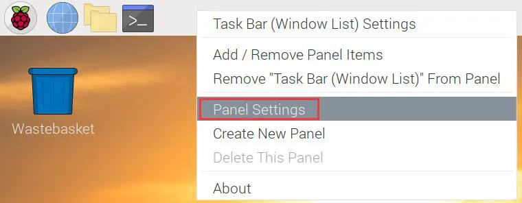 Raspberry Pi OS 面板设置入口