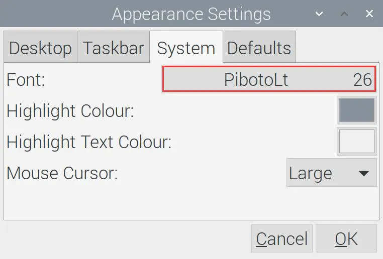 Raspberry Pi OS 系统字体设置