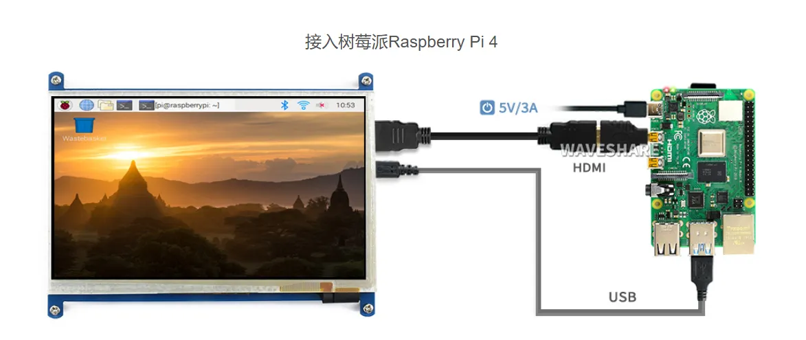 7inch HDMI LCD (B) 树莓派