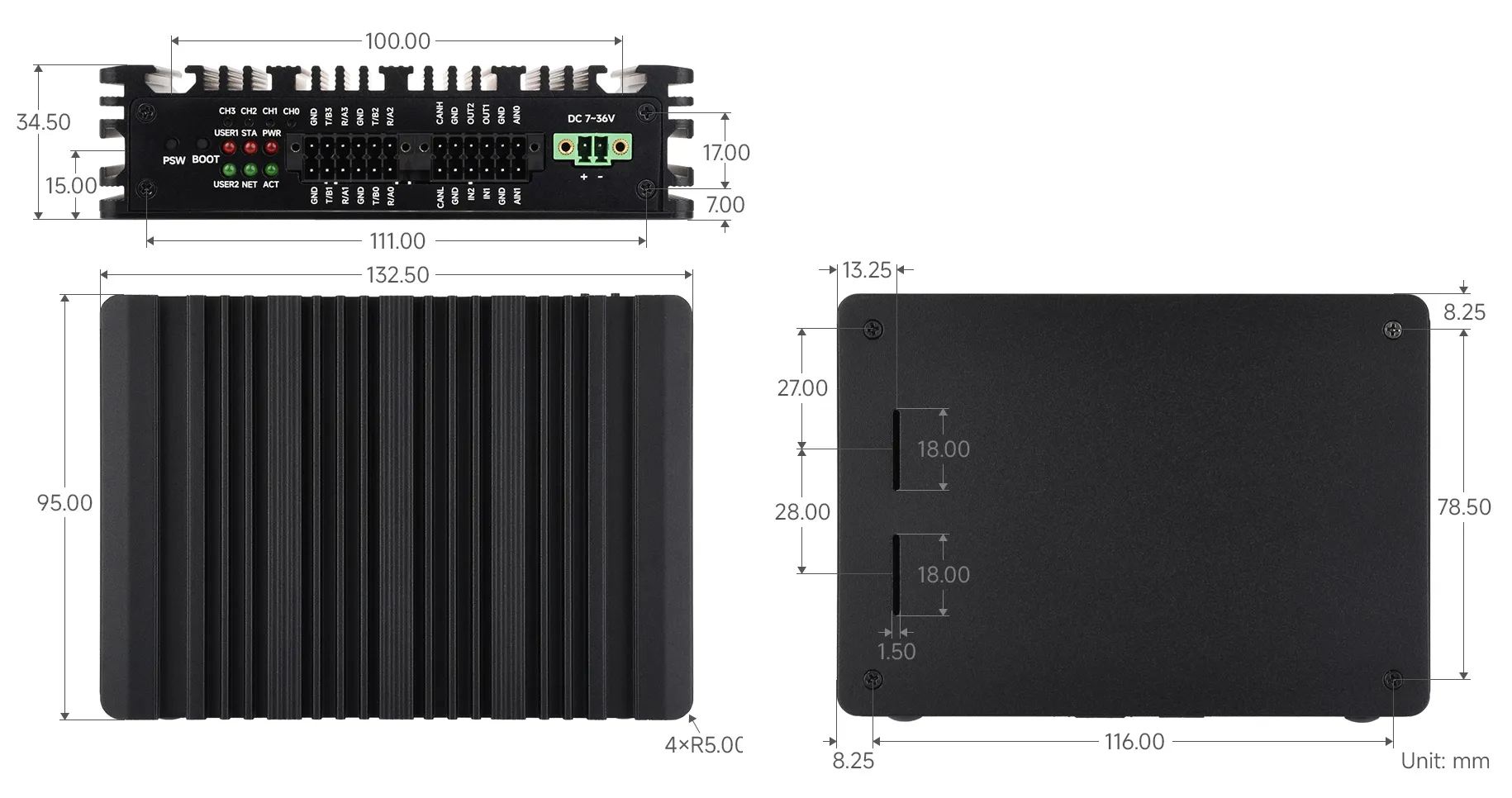 CM5-HMI-BOX-A 外形尺寸