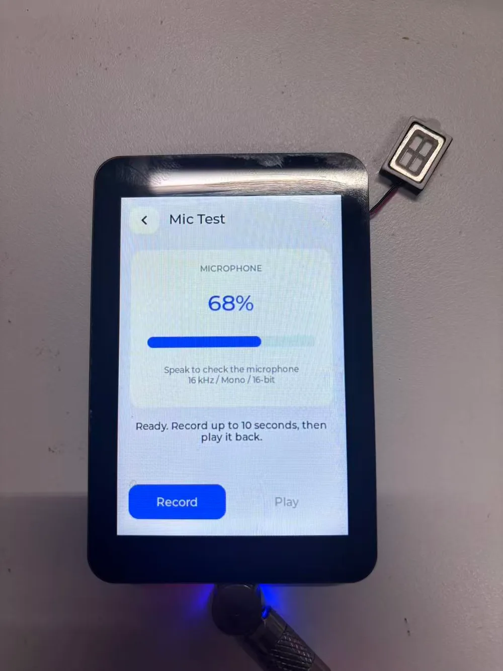 ESP32-Touch-LCD-3.5 麦克风录音与回放界面
