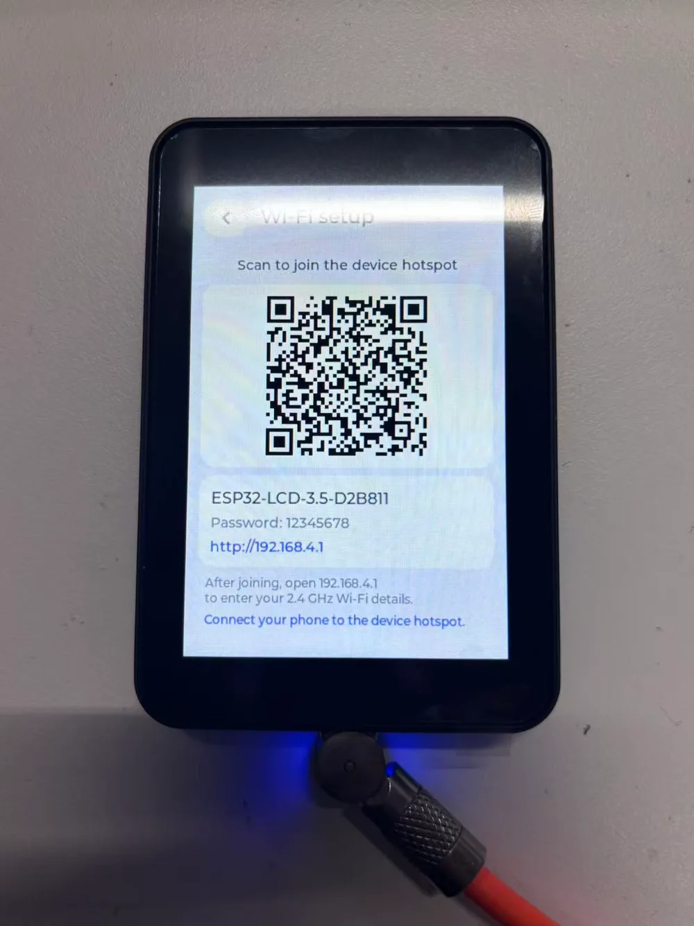 ESP32-Touch-LCD-3.5 Wi-Fi setup 热点二维码