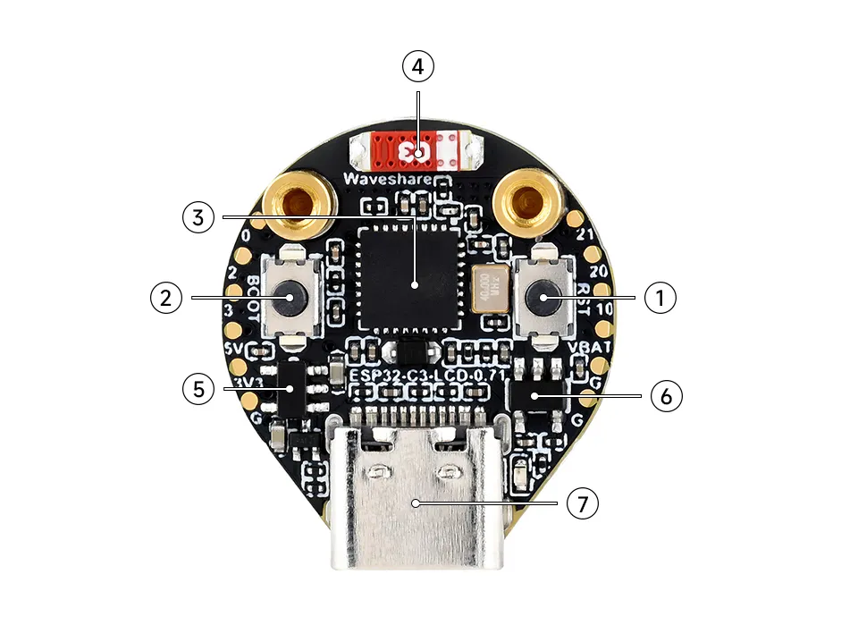 ESP32-C3-LCD-0.71 板载资源