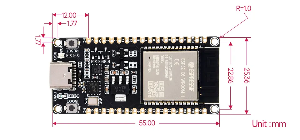 ESP32-C6-DEV-KIT-N8-details-size.webp