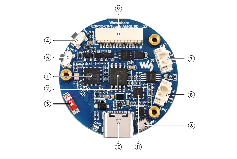 ESP32-C6-Touch-AMOLED-1.32 资源简介