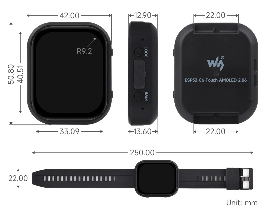 ESP32-C6-Touch-AMOLED-2.06-details-size