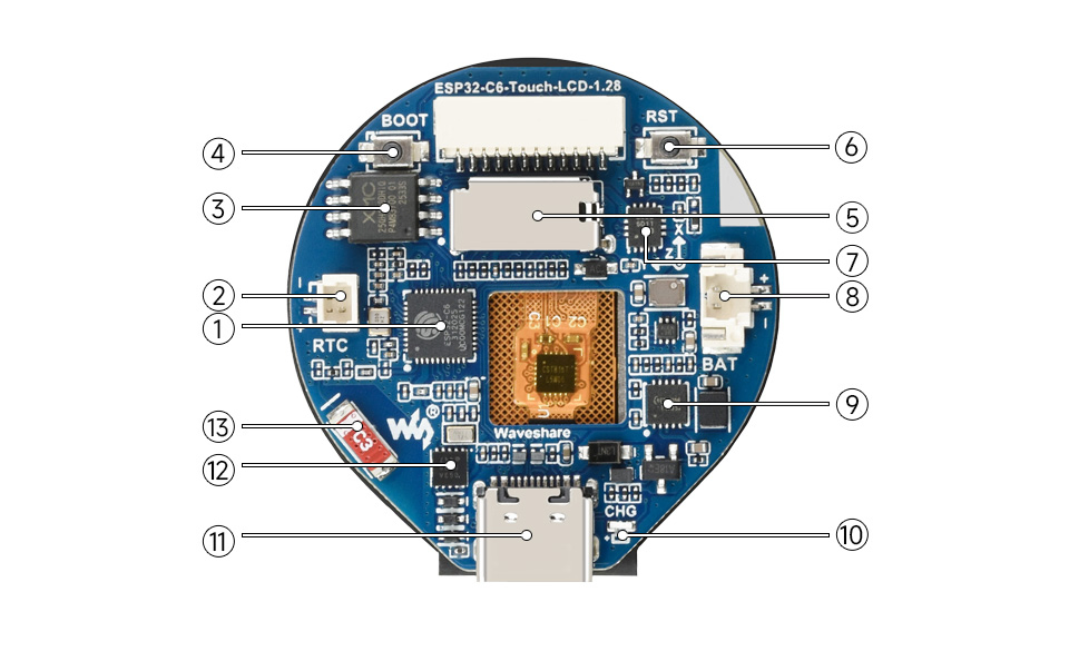ESP32-C6-Touch-LCD-1.28 资源简介