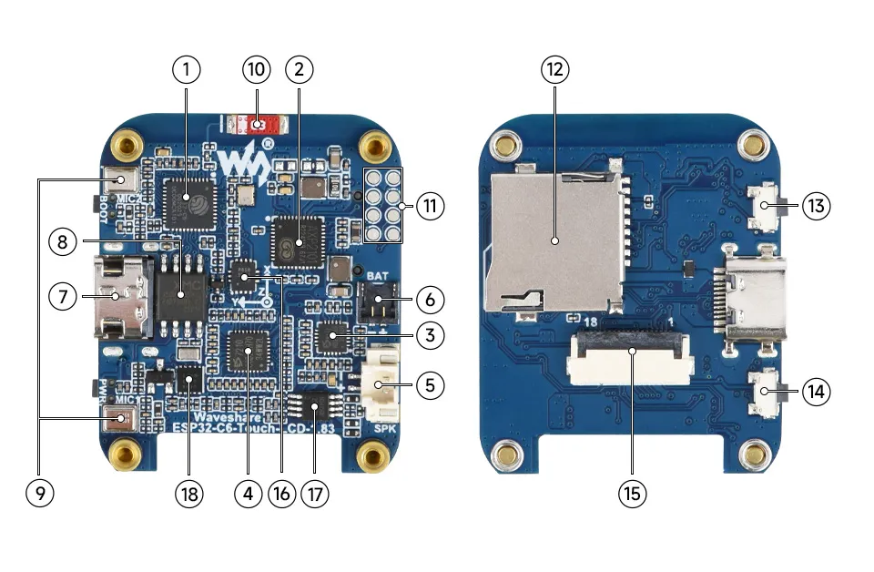 ESP32-C6-Touch-LCD-1.83 硬件资源 1