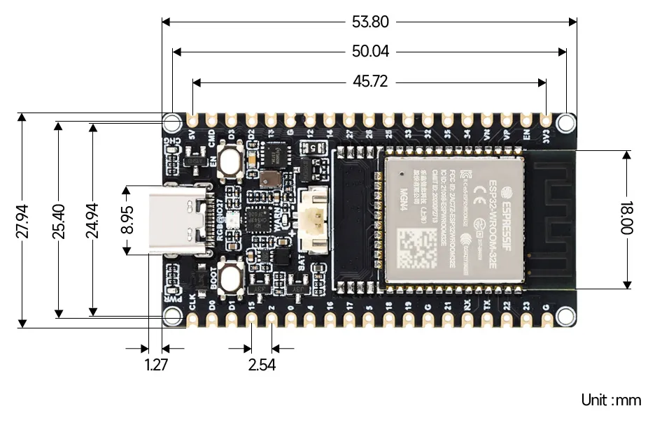 ESP32-DEV-KIT-XX-Size