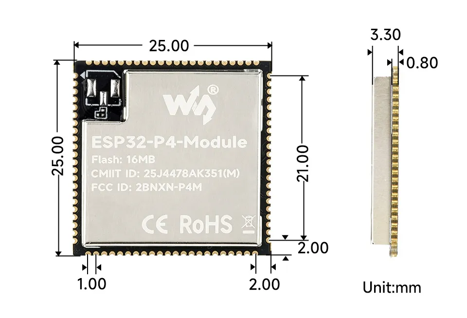 ESP32-P4-Module-size