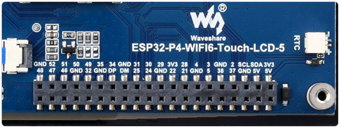 ESP32-P4-WIFI6-Touch-LCD-5 40PIN 排座丝印