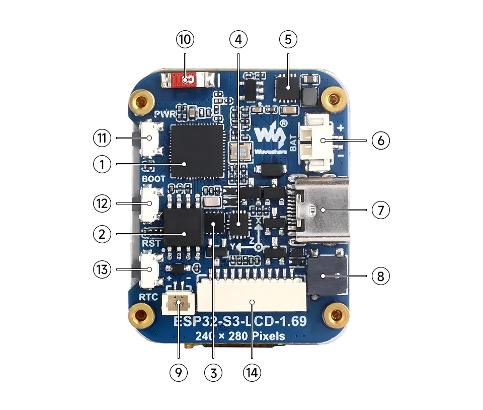 ESP32-S3-LCD-1.69 硬件资源 1