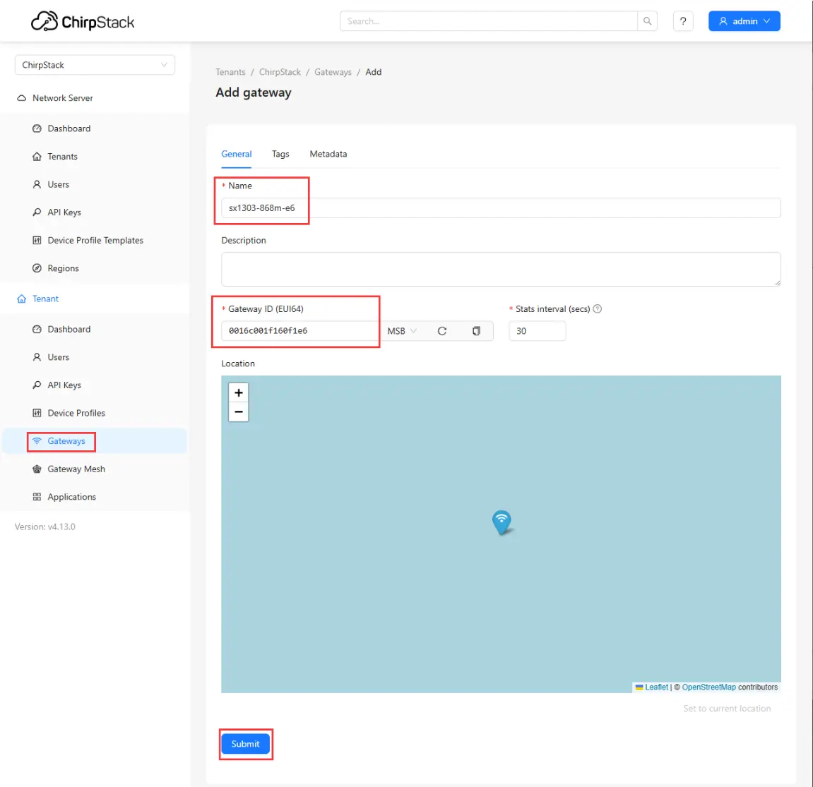 添加网关到服务器