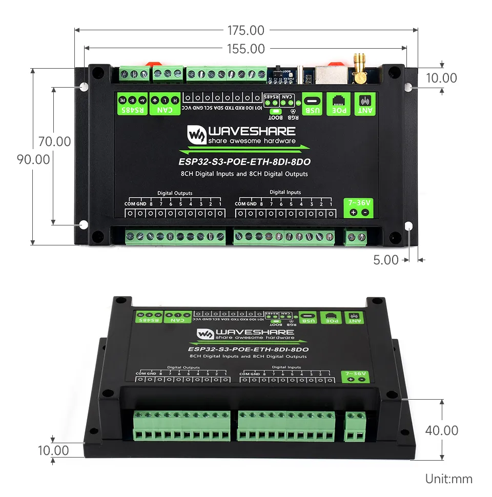 ESP32-S3-POE-ETH-8DI-8DO-details-size