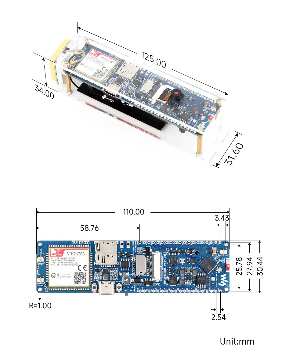 ESP32-S3-SIM7670G-4G-details-size