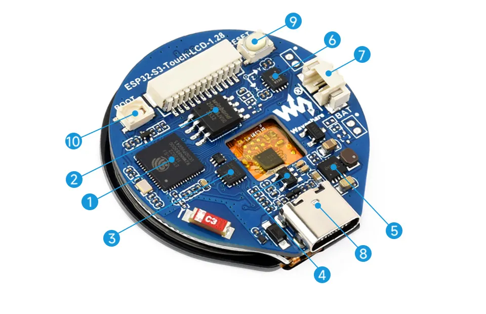 ESP32-S3-Touch-LCD-1.28 资源简介
