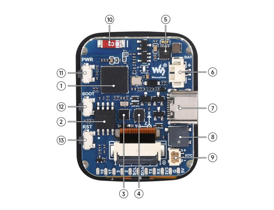 ESP32-S3-Touch-LCD-1.69 硬件资源 1