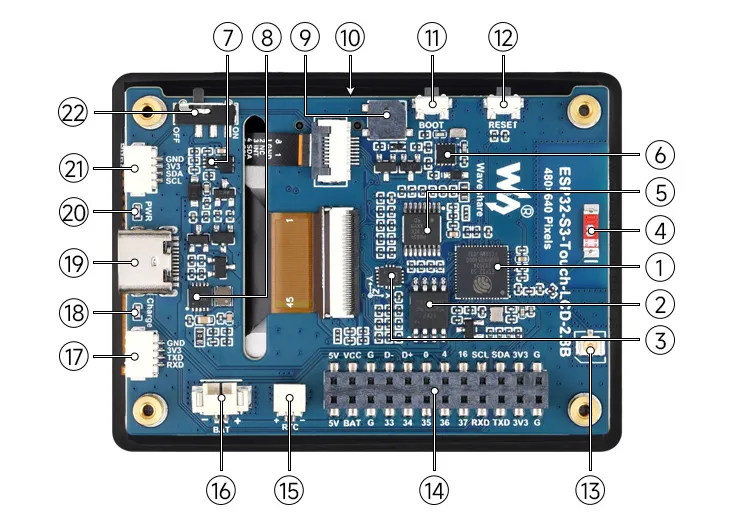 ESP32-S3-Touch-LCD-2.8B 板载资源