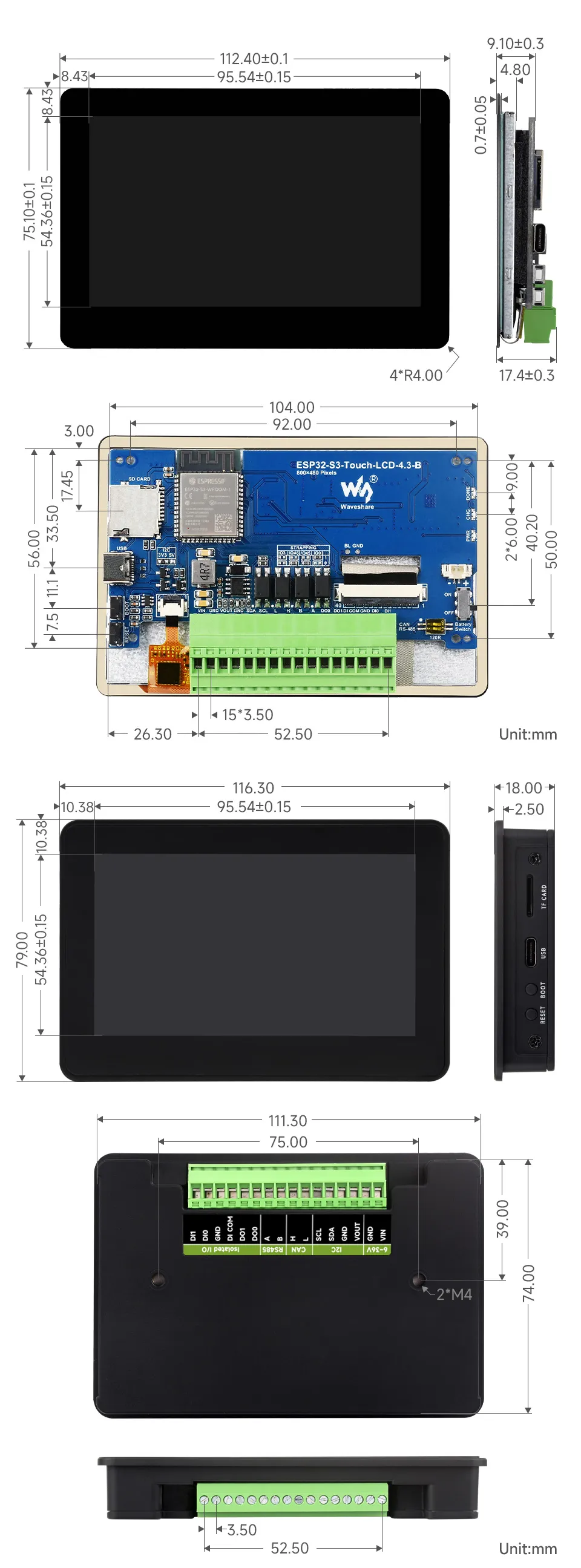ESP32-S3-Touch-LCD-4.3B-details-size