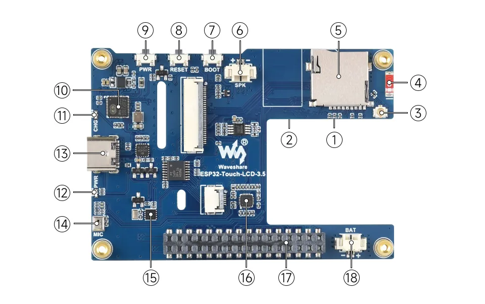ESP32-S3-Touch-LCD-1.69 硬件资源 1