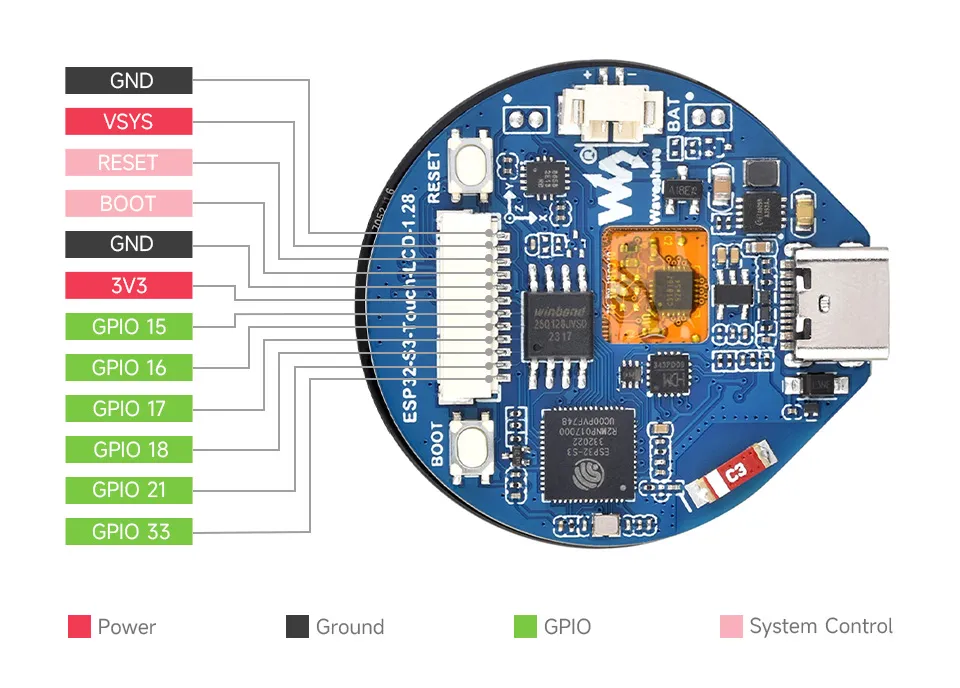 ESP32-S3-Touch-LCD-1.28 资源简介