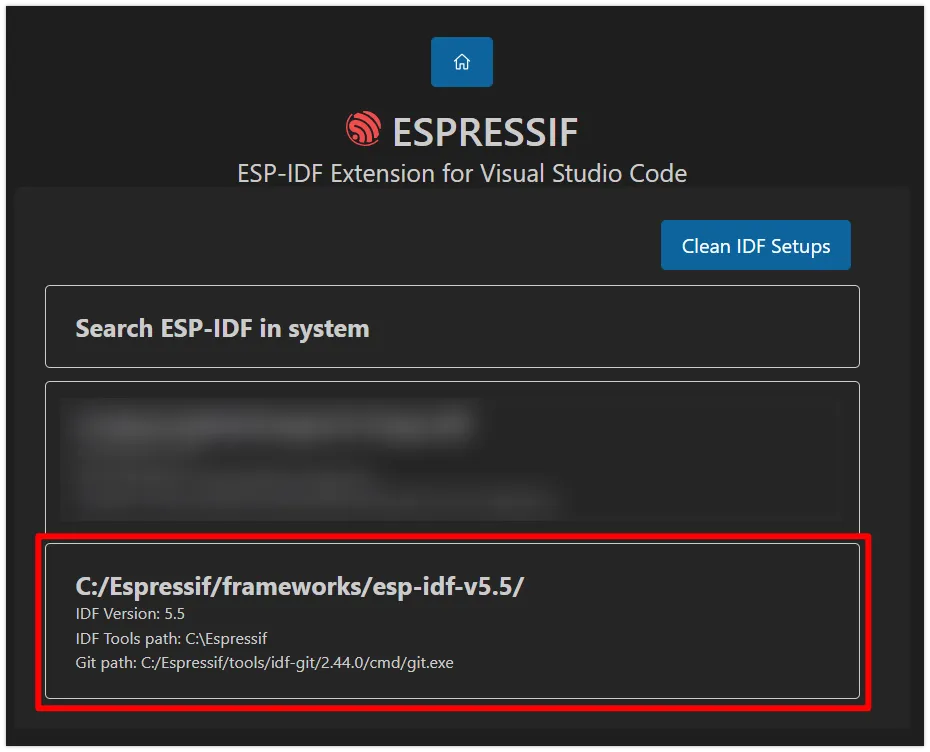选择已存在的 ESP-IDF