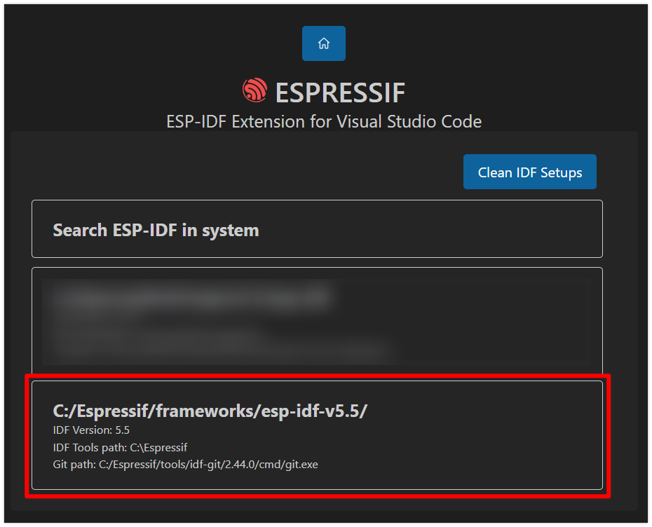 选择已存在的 ESP-IDF