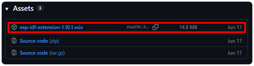 下载 esp-idf-extension-xxx.vsix