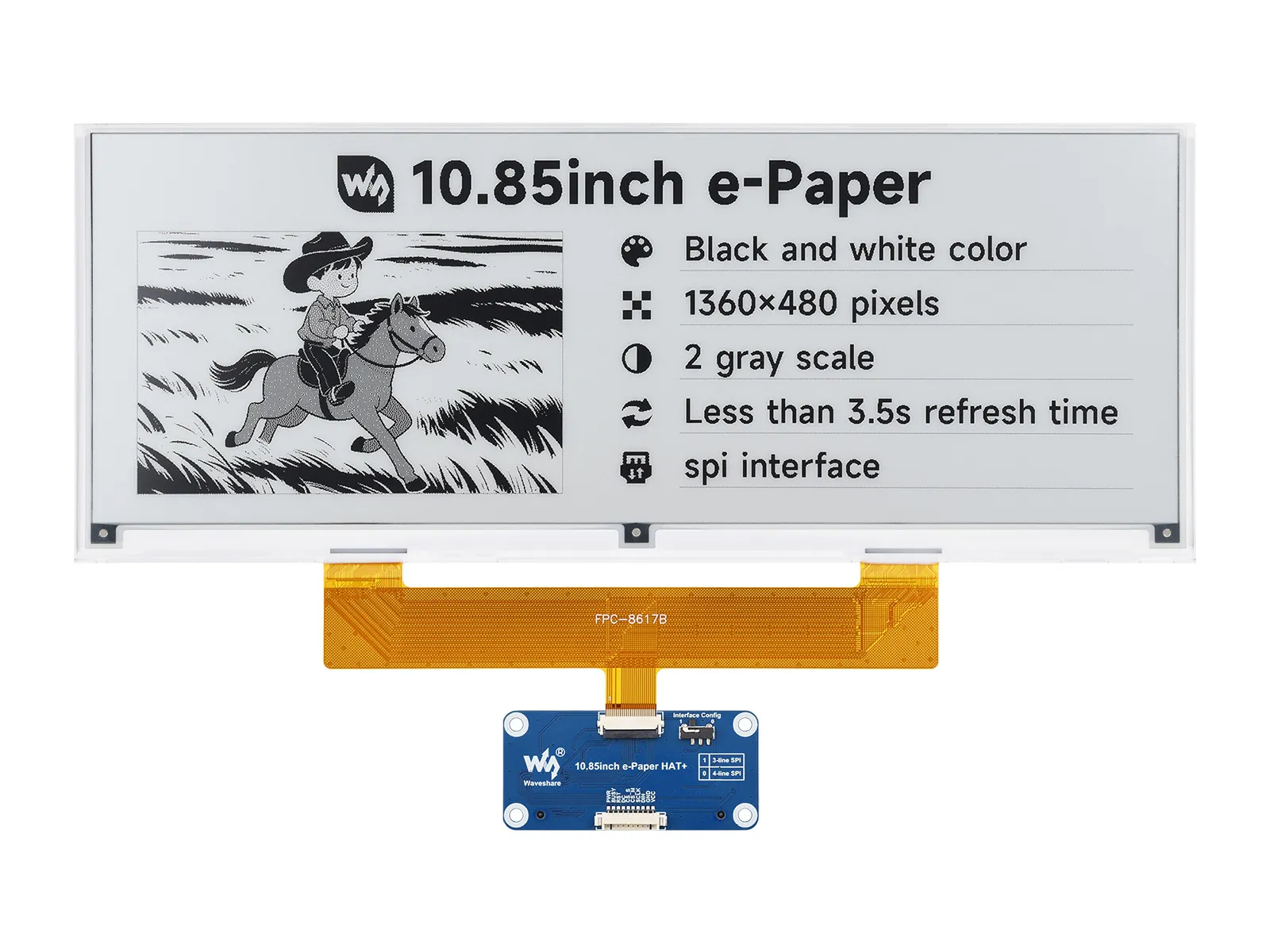10.85inch e-Paper HAT+ 产品图