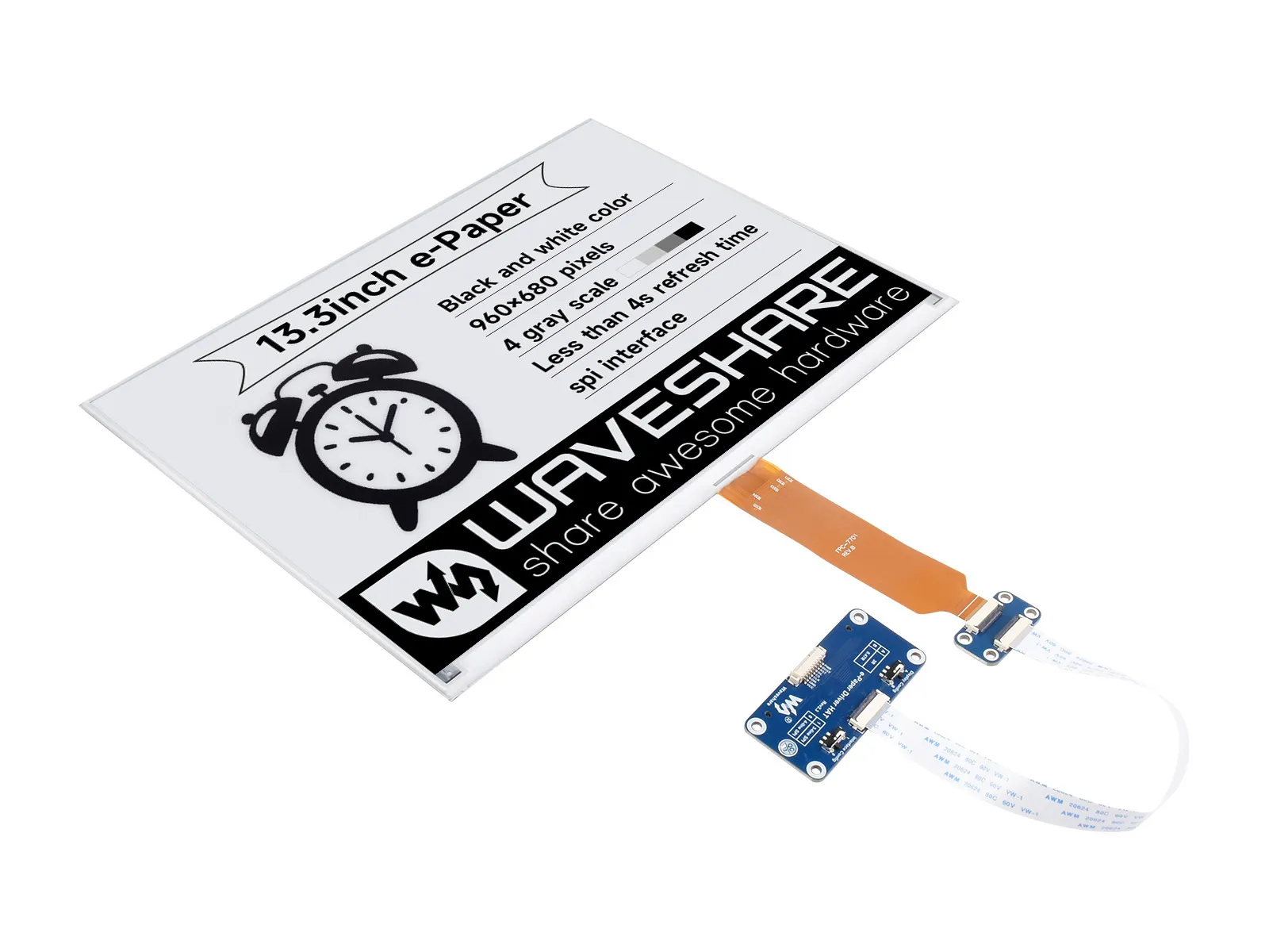 13.3inch e-Paper HAT (K) 产品图