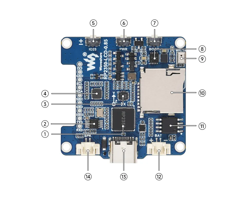 RP2350-Touch-LCD-1.54 硬件资源