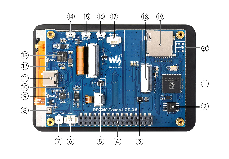 RP2350-Touch-LCD-3.5 硬件资源
