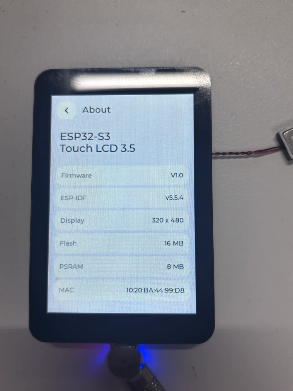 ESP32-S3-Touch-LCD-3.5B 设备信息界面