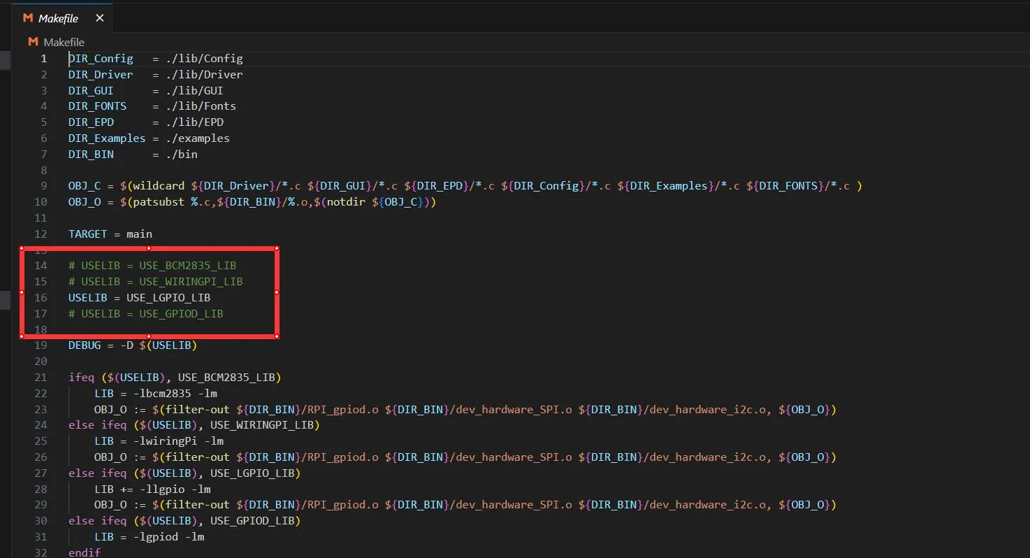 Touch ePaper HAT makefile