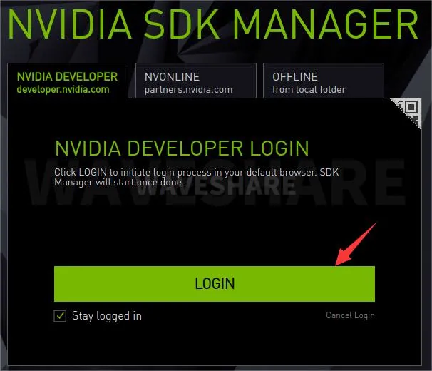 SDK Manager 登录界面