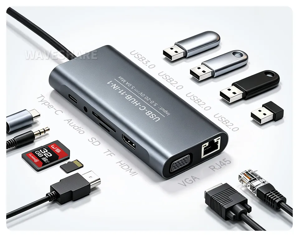 USB-C-HUB-11-IN-1 接口说明